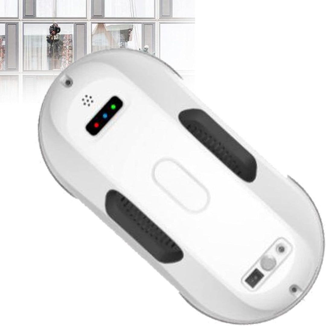 Robot nettoyeur de fenetres alliant le nettoyage des surfaces vitrees et une pulverisation integree