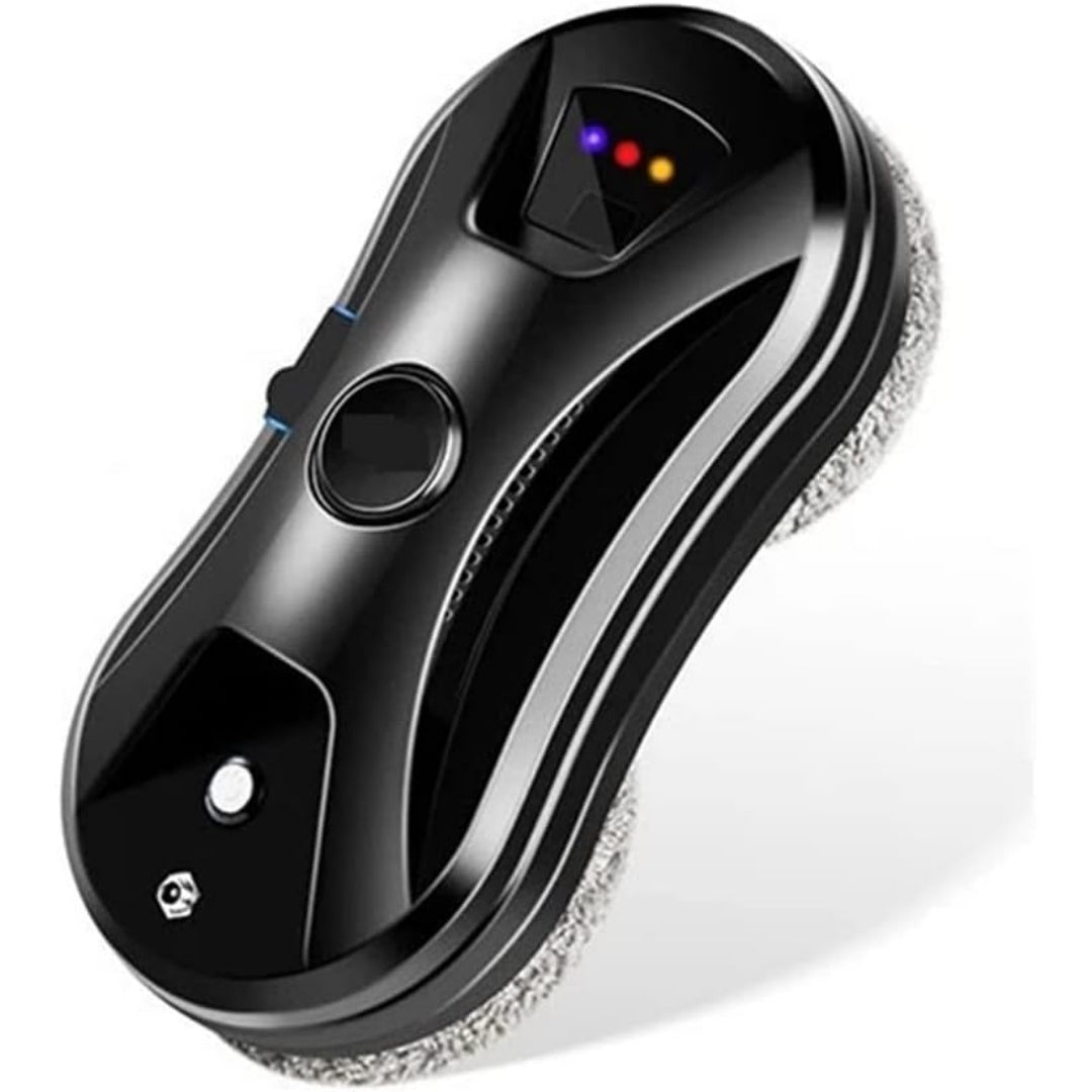 Robot nettoyeur de fenetres, coloris noir et gris, avec le nettoyage des surfaces vitrees